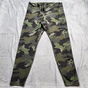 Old Navy Powersoft Leggings Women's 2X Plus Green Camo High Rise Activewear